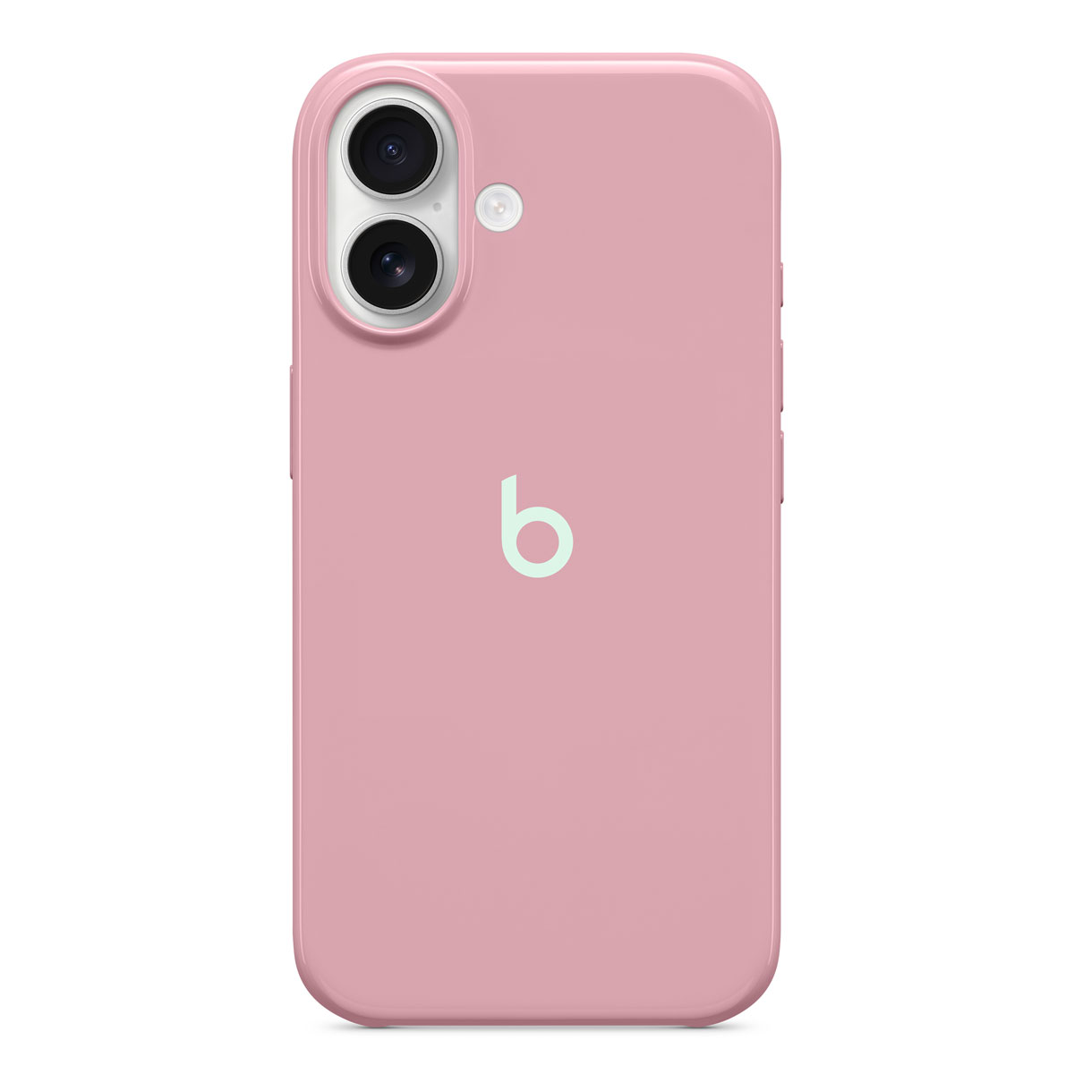 Close-up of Beats iPhone 16 Case with MagSafe in Sunrise Pink