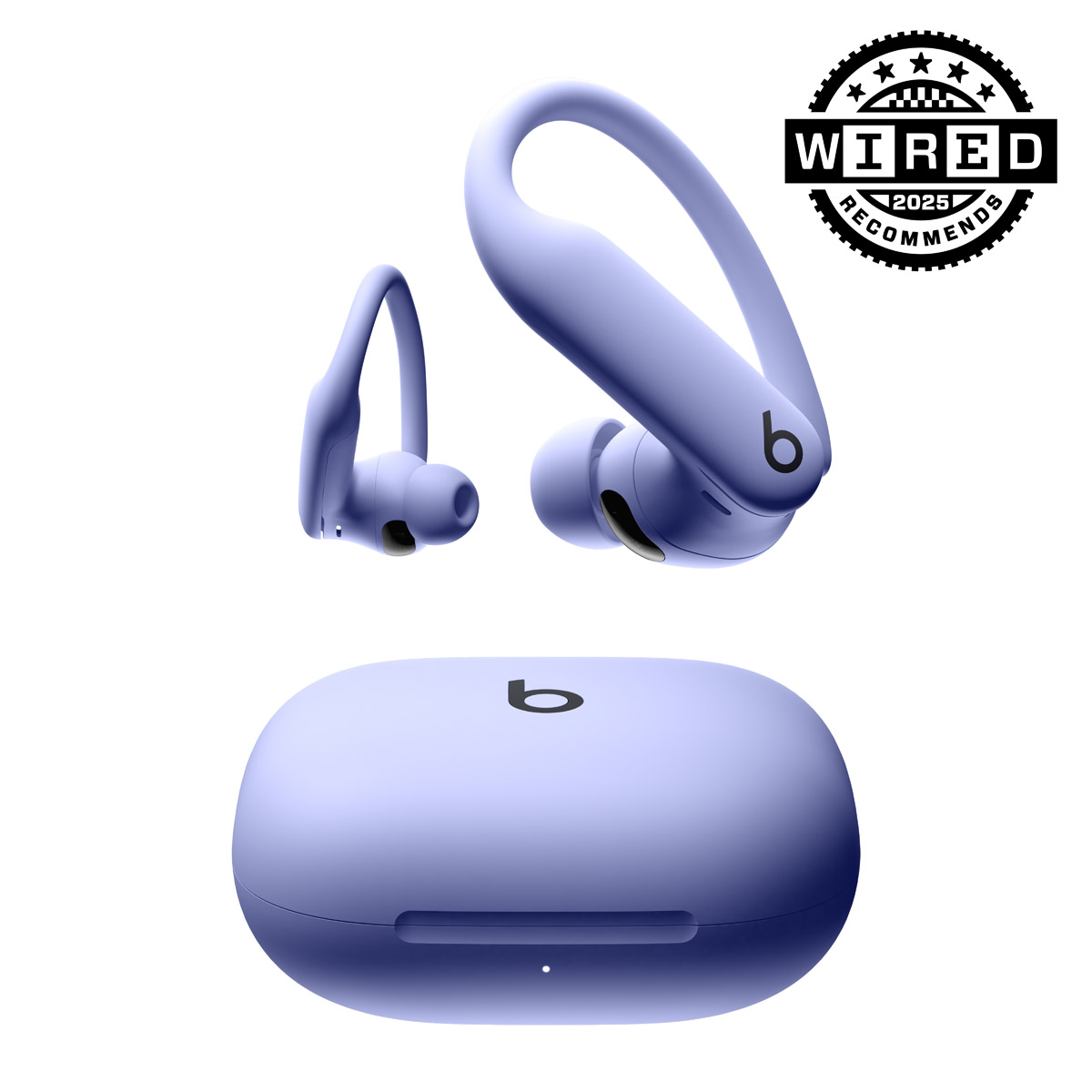 Nahaufnahme der Powerbeats Pro 2 in der Farbe Hyperviolett.