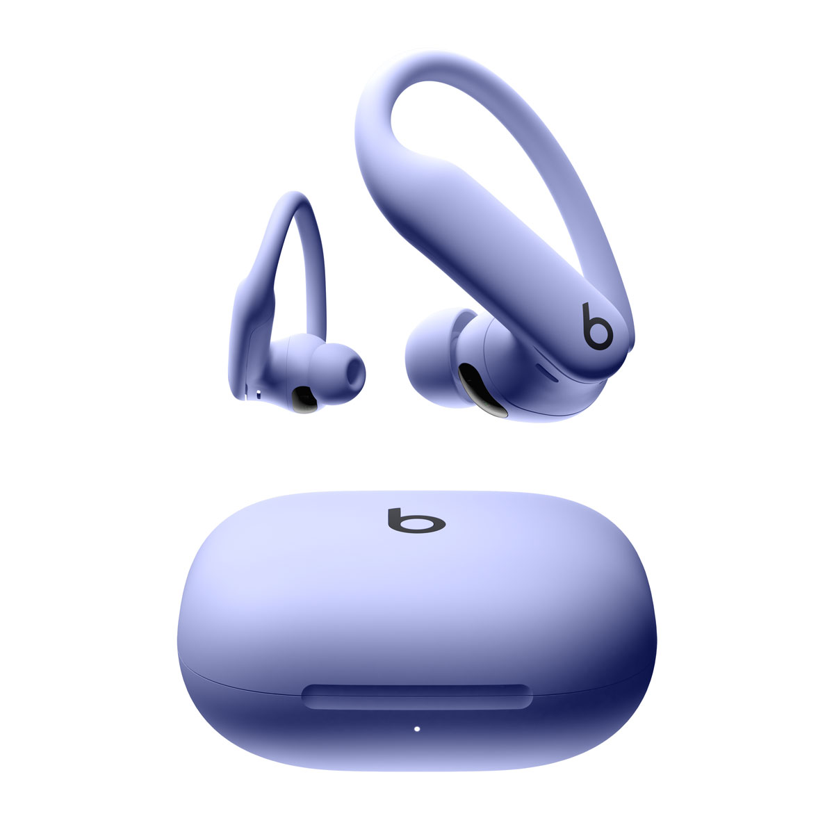 Close-up of Powerbeats Pro 2 in Hyper Purple.
