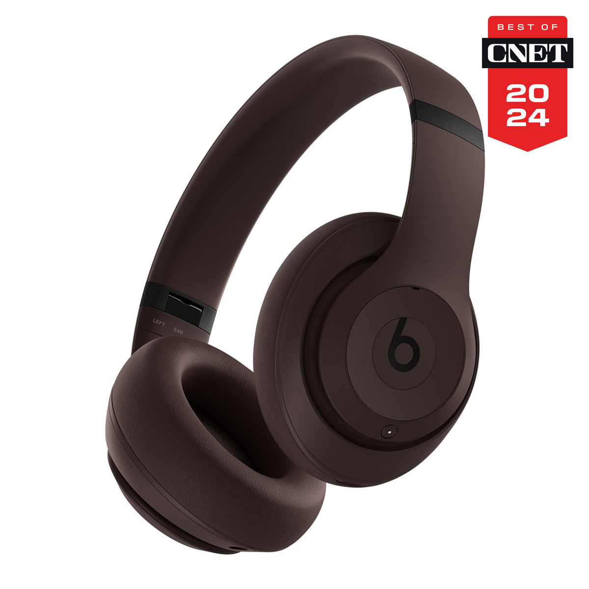Close-up of Beats Studio Pro in Deep Brown with Best of CNET 2024 badge.